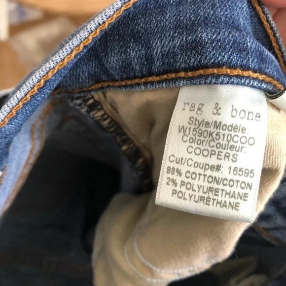 Rag & Bone Dre Coopers Mid-Rise Slim Boyfriend Fit Light Medium Wash Size 24 - Picture 4 of 6